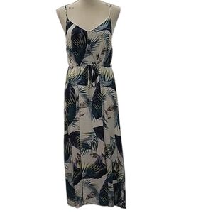 Leading Star Tropical Leaf Print Midi Dress